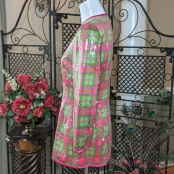 AJ Bari Silk Chiffon Sequin Vintage Blazer - Picture 3 of 8